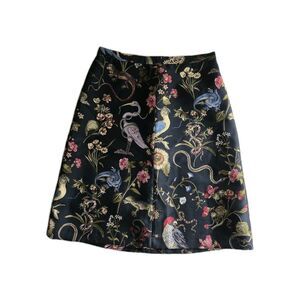 RED VALENTINO Runway Blackbird Floral Jacquard Skirt Women's Size IT40